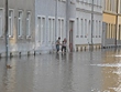 Die Hedwigstrasse in der Neustadt unter Wasser